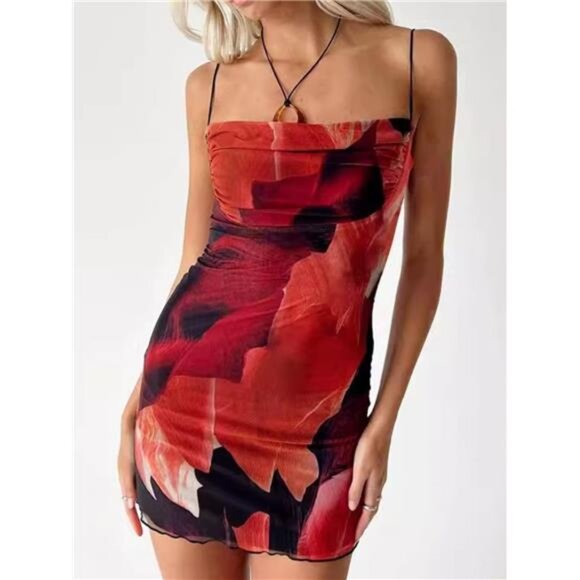 Printed Bodycon Cami Dress - Picture 1 of 8
